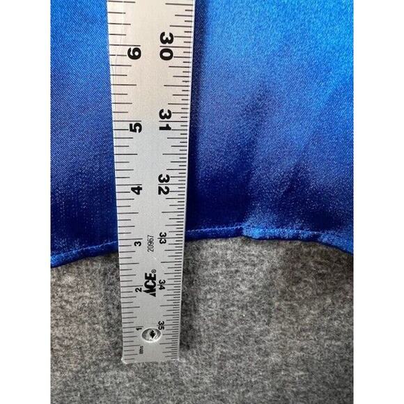 Money Collection Mens 18.5 36 37 Blue Button Up Long Sleeve Polyester - Picture 5 of 6